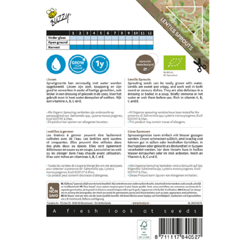 Buzzy Organic Linzen - Organic Sprouting