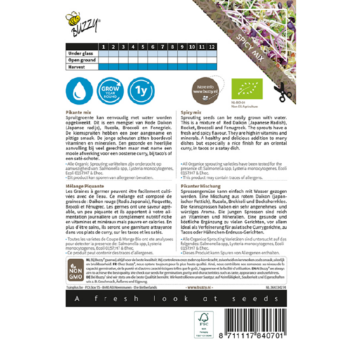 Buzzy Organic Salade Mengsel Pikant - Organic Sprouting