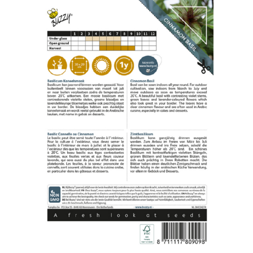 Buzzy Organic Canella - Basilicum - Basilico