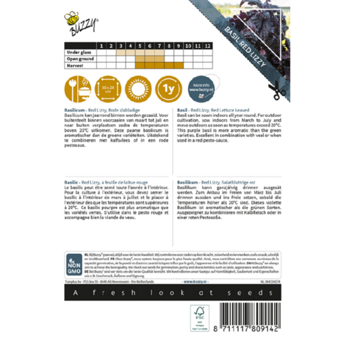 Buzzy Organic Red Lettuce / Leaved - Basilicum - Basilico