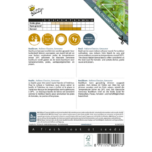 Buzzy Organic Italiano Classic - Basilicum - Basilico