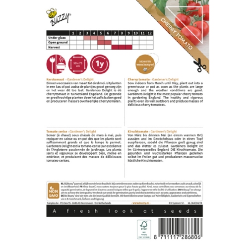 Buzzy Organic Gardeners Delight Cherry - Tomaat - Pomodori