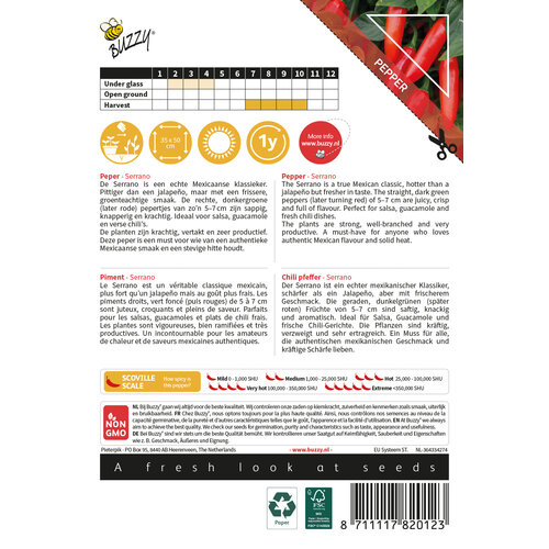 Buzzy Organic Serrano - Peper - Culinary Peppers