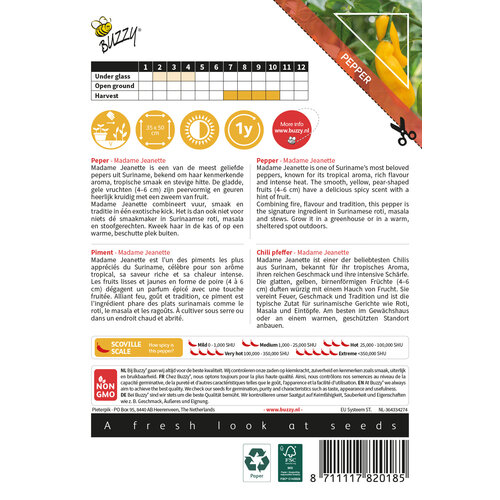Buzzy Organic Madame Jeanette - Peper - Culinary Peppers
