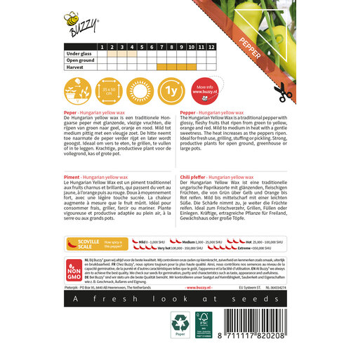 Buzzy Organic Hongarian Yellow Wax - Peper - Culinary Peppers