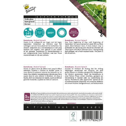 Buzzy Organic Komatsuna of Mosterdspinazie - Xotica - Exotische Groenten
