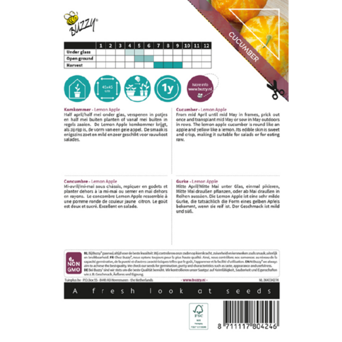 Buzzy Organic Komkommer Lemon Apple - Xotica - Exotische Groenten