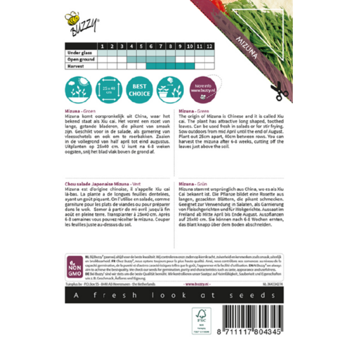 Buzzy Organic Mizuna of Xiu Cai - Xotica - Exotische Groenten