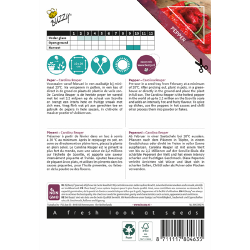 Buzzy Organic Peper Carolina Reaper - Xotica - Exotische Groenten