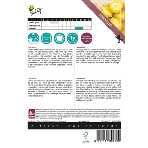 Buzzy Organic Tomatillo of Mexicaanse Aardkers - Xotica - Exotische Groenten