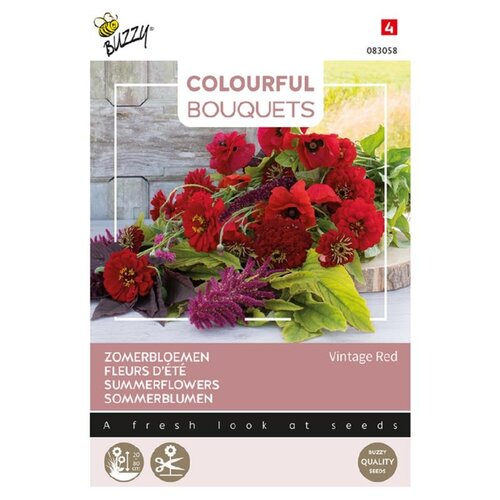 Buzzy Organic Vintage Red Bouquet - Colourful Bouquets