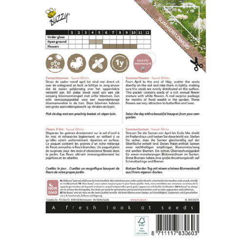 Buzzy Organic Sweet White Bouquet - Colourful Bouquets - Bloemen Boeketten