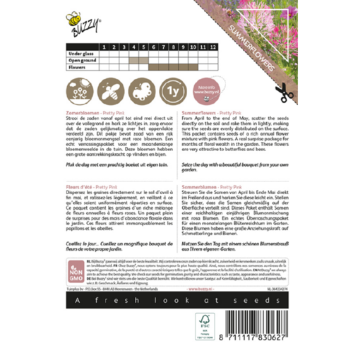 Buzzy Organic Pretty Pink - Colourful Bouquets - Bloemen Boeketten