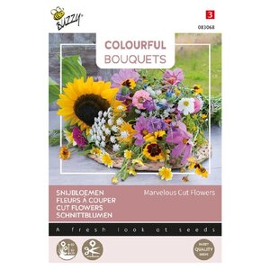 Buzzy Organic Marvelous Cutflowers Bouquet - Colourful Bouquets
