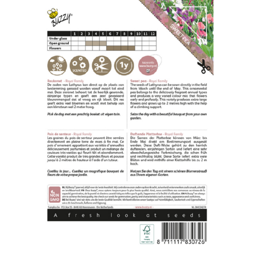 Buzzy Organic Royal Family Lathyrus - Colourful Bouquets - Bloemen Boeketten