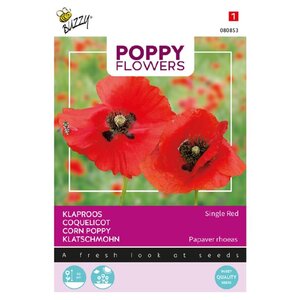 Buzzy Organic Klaproos Rhoeas Rood - Poppy Flowers