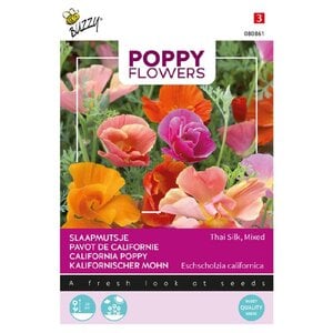 Buzzy Organic Thai Silk - Poppy Flowers