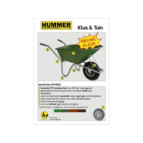 Hummer Tuinkruiwagen 100L. - Grasgroen - Hummer