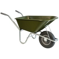 Tuinkruiwagen Softwiel 100L. - Olijfgroen