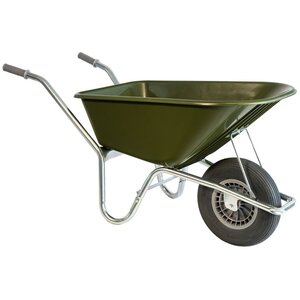Hummer Tuinkruiwagen Softwiel 100L. - Olijfgroen Hummer Tuinkruiwagen Softwiel 100L. - Olijfgroen