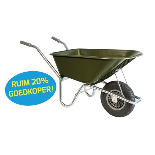 Hummer Tuinkruiwagen Softwiel 100L. - Olijfgroen - Hummer Hummer Tuinkruiwagen Softwiel 100L. - Olijfgroen - Hummer