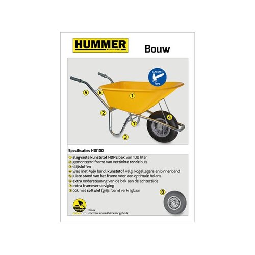 Hummer Stratenmakers / Bouwkruiwagen 100L. - HUMMER Hummer Stratenmakers / Bouwkruiwagen 100L. - HUMMER