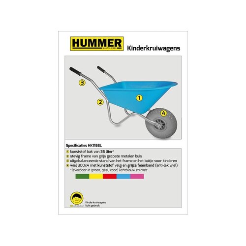 Hummer Kinderkruiwagen Blauw 35L. - HUMMER Hummer Kinderkruiwagen Blauw 35L. - HUMMER