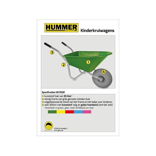 Hummer Kinderkruiwagen Groen 35L. - HUMMER Hummer Kinderkruiwagen Groen 35L. - HUMMER