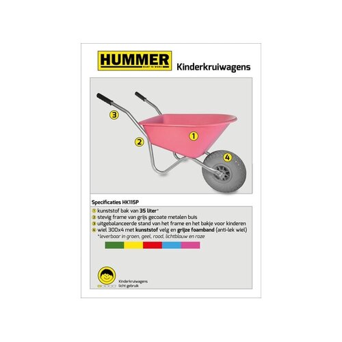 Hummer Kinderkruiwagen Roze 35L. - HUMMER Hummer Kinderkruiwagen Roze 35L. - HUMMER