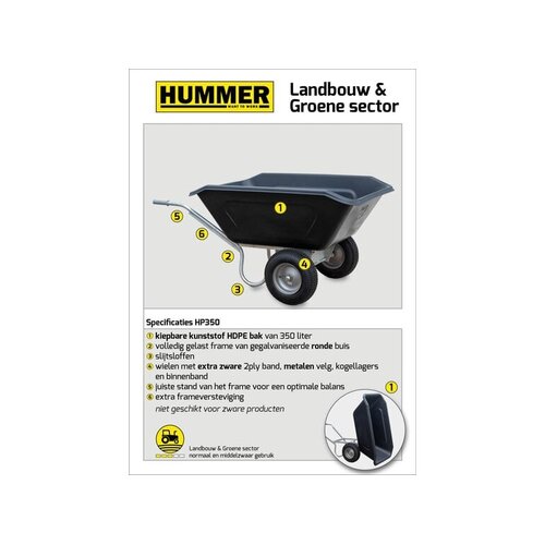 Hummer Volume kruiwagen 350L. - HUMMER Hummer Volume kruiwagen 350L. - HUMMER