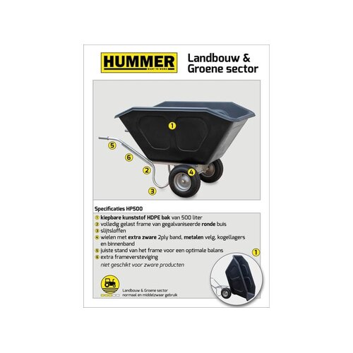 Hummer Volume Kruiwagen 500L. - HUMMER Hummer Volume Kruiwagen 500L. - HUMMER