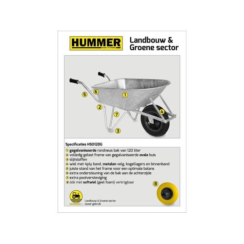 Hummer Kruiwagen Gegalvaniseerd 120L. - HUMMER