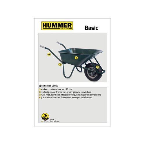 Hummer Bouwkruiwagen Basic 85L. - Hummer