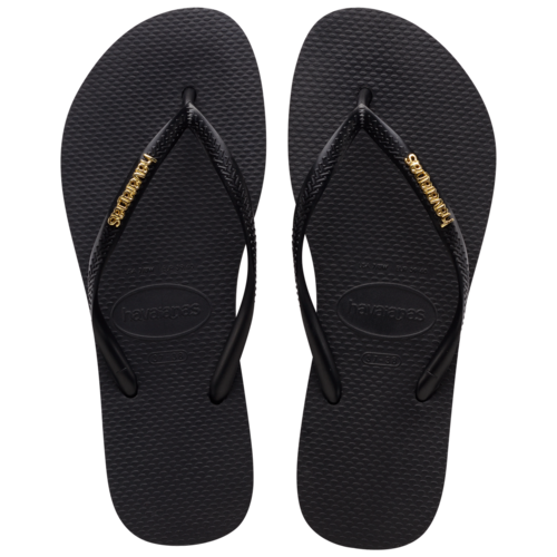 Havaianas Slim Logo Metallic Black Havaianas Slim Logo Metallic Black