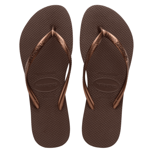 Havaianas Slim Slipper Dark Brown/ Metal Aco Havaianas Slim Slipper Dark Brown/ Metal Aco