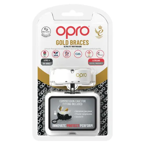 Opro Gold Ultra Fit Mouthguard Braces Wit