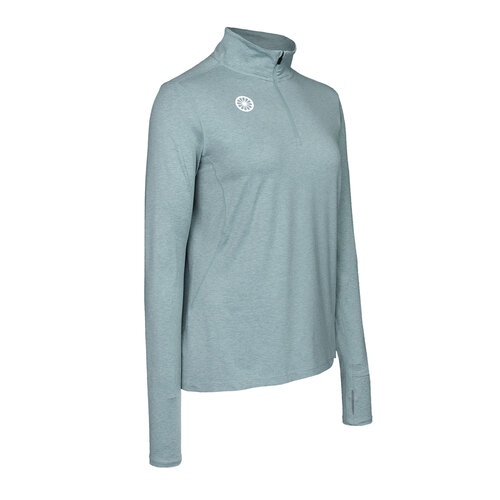Indian Maharadja Women Half Zip Long Sleeve - Licht Saliegroen