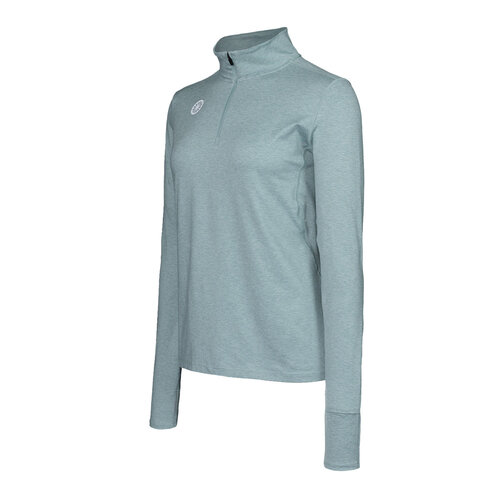 Indian Maharadja Women Half Zip Long Sleeve - Licht Saliegroen