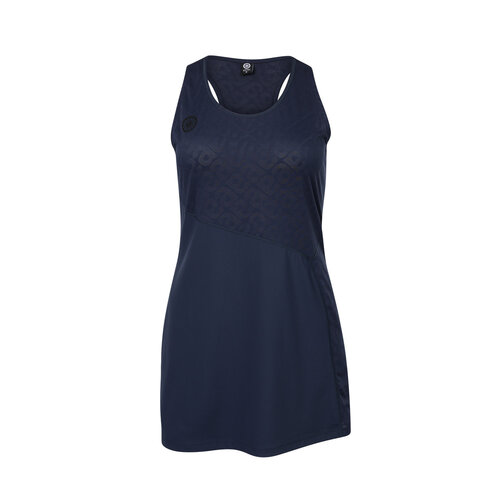 Indian Maharadja Women 2 Piece Jacquard Dress - Night Blue