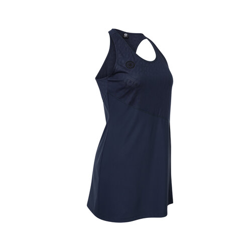 Indian Maharadja Women 2 Piece Jacquard Dress - Night Blue