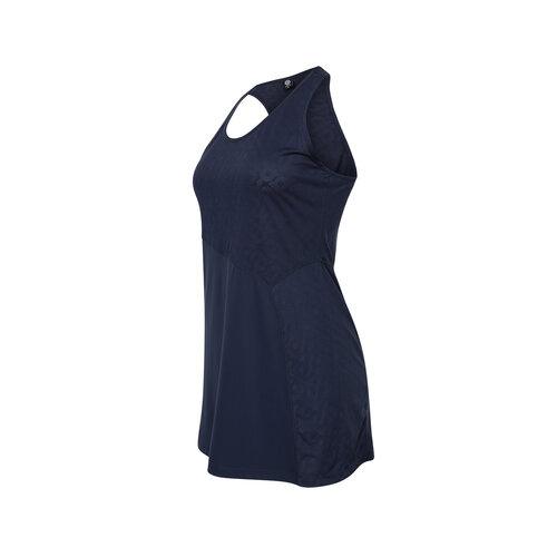 Indian Maharadja Women 2 Piece Jacquard Dress - Night Blue