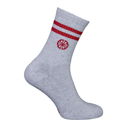 Indian Maharadja Striped Crew Sock - Lichtgrijs