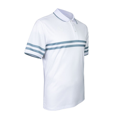 Indian Maharadja Men Printed Stripe Polo - Bright White