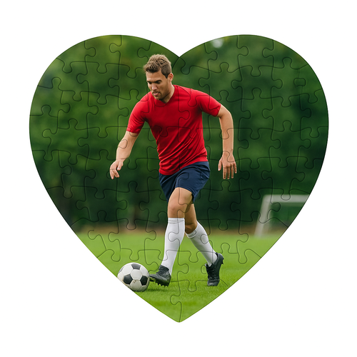 Bedrukte Puzzel met eigen foto - 75 stukjes hartvormig