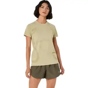 Asics Road Seamless SS Top Dames Khaki/Cream