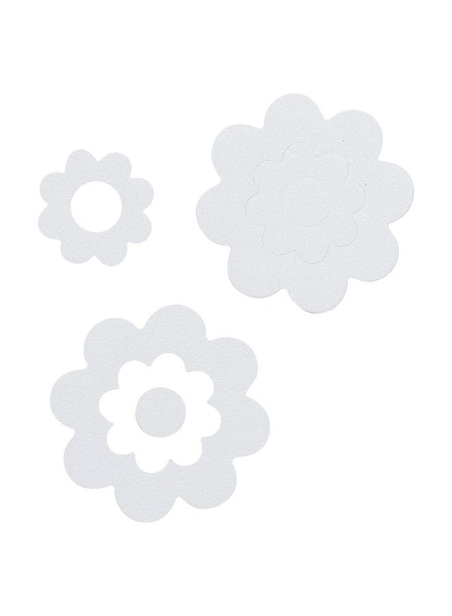Badbloem zelfklevende antislip stickers vinyl 7 stuks wit