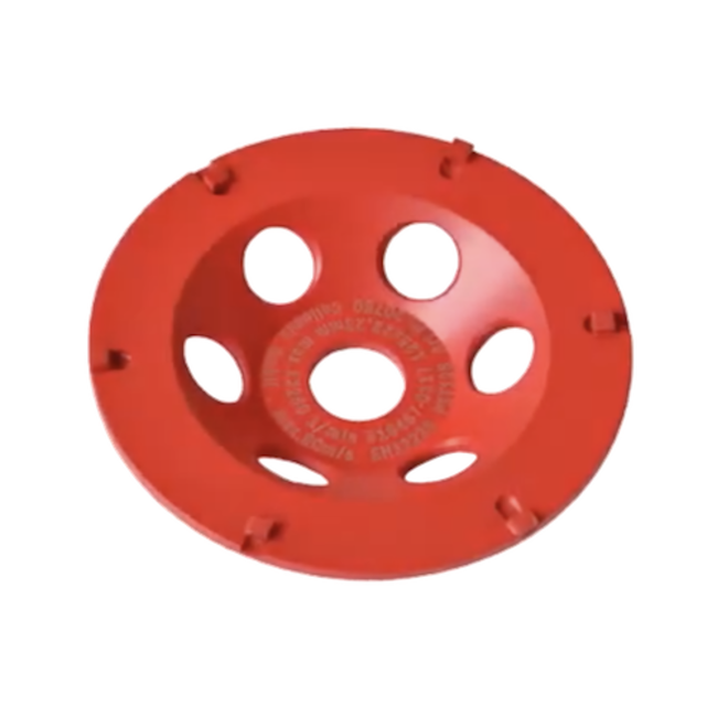 Collomix Slijpkom PST 125 Strap-it (rood), √ò 125 mm, H = 22 mm, b.v. voor (epoxy) afdichtingen, bitumen, incl. lamellenring-set