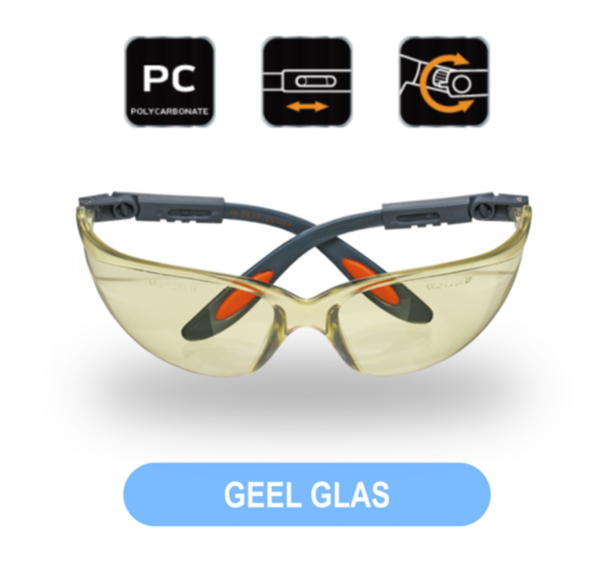 Veiligheidsbril Verstelbaar Geel Glas