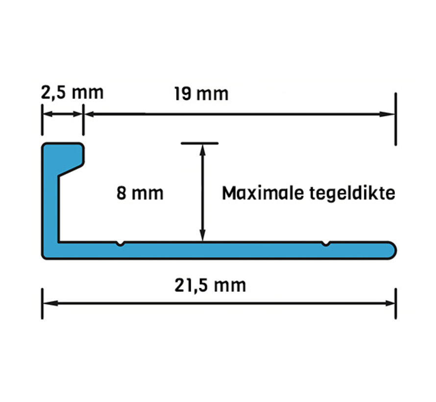 ELTEX Alu recht antraciet 8 x 2700 mm