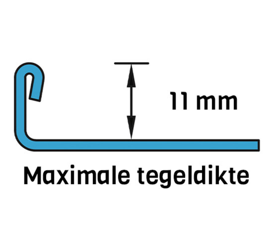 Tegelprofiel RVS recht Geborsteld Zwart 11 mm